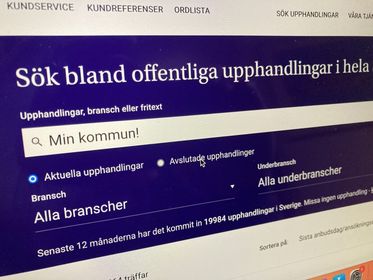 Här hittar du upphandlingarna