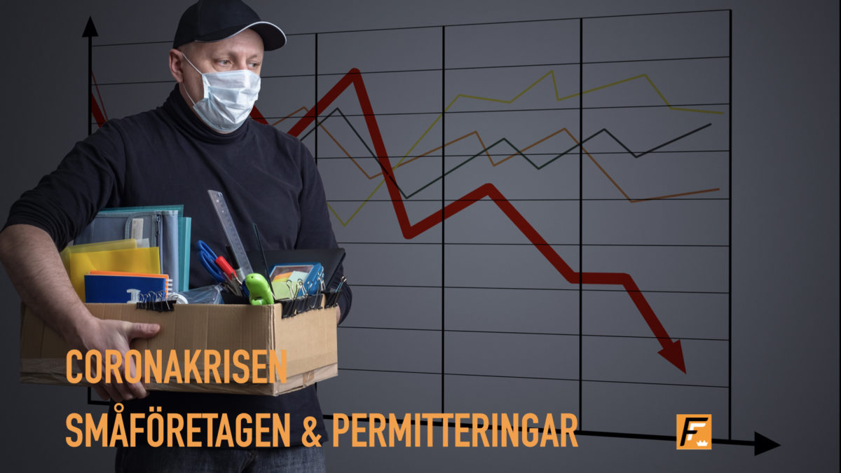 Småföretagens omsättningsfall i april och permitteringar till följd av Corona