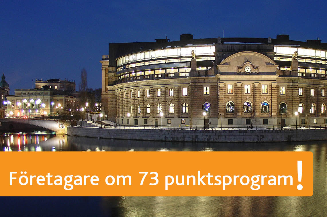 Så här tycker småföretagen om 73 punktsprogrammet